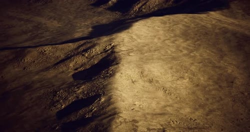 Barren Rocky Landscape with Dynamic Moving Shadows