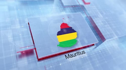Digital Mauritius Map Flag Reveal for Corporate Presentations