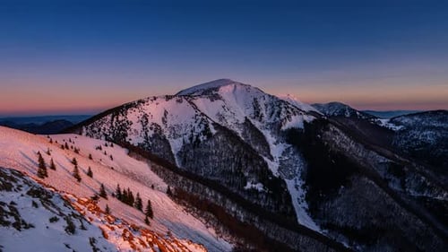 Sunrise in Winter Mountains