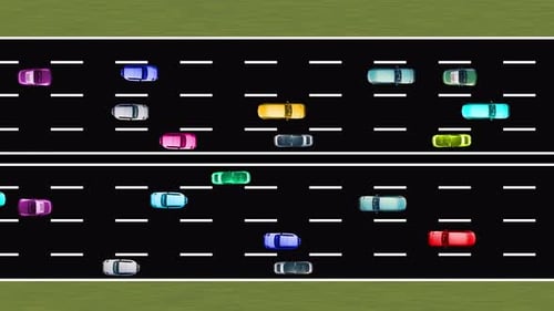 Animation d'embouteillage, animation 2D d'embouteillage. Animation des embouteillages urbains, route autoroutière