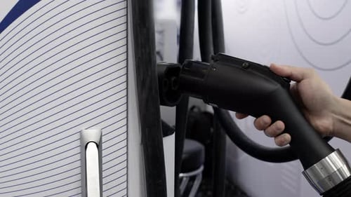 Detailed CloseUp View of Charging Equipment Designed for Electric Vehicles and EVs Media