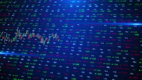 Financial report background graph charts motion. Abstract futuristic stock market interface . Crypto