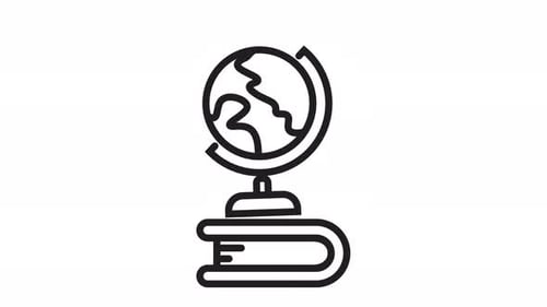 Animated Globe and Book Icon for Educational Content