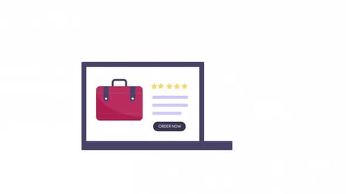 Flat Design E-commerce Animation: Online Shopping Process