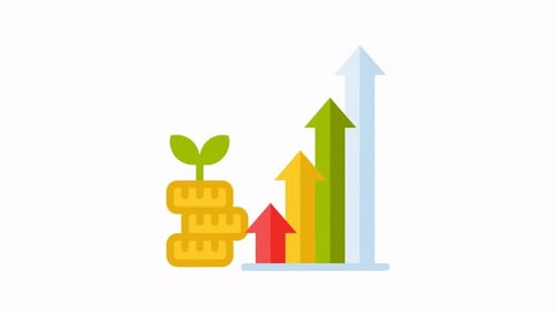 Financial Growth Chart Animation with Sprout and Arrows