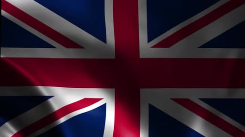 Seamless Loop Animation of Waving Union Jack Flag
