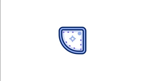Minimalist Animated Geometric Quarter Circle Icon Reveal