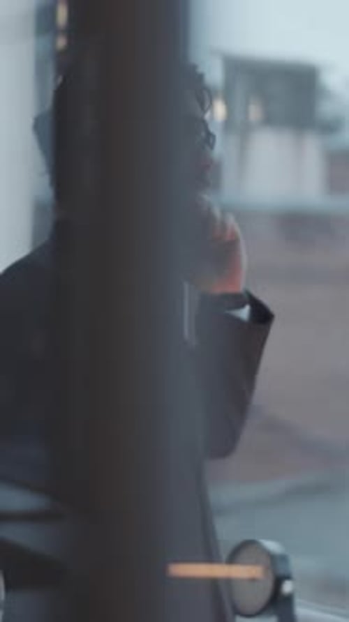 Male CEO Having Phone Talk Late in Office