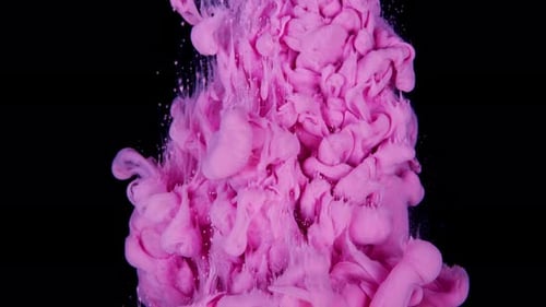 Fluid Elegance SlowMotion Pink Paint Drops Transform Water Into an Abstract Canvas