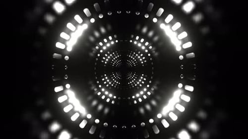 White Flashing Led Panels In The Infinite Fantasy Tunnel Background Vj Loop In 4K
