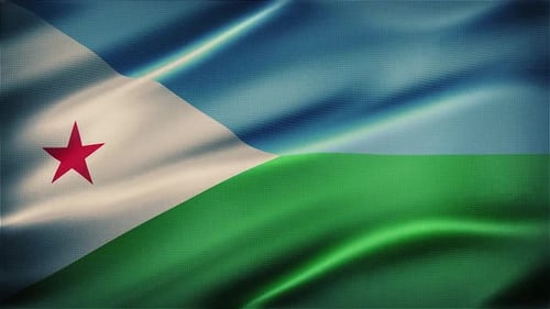 Djibouti National Flag Waving Animation