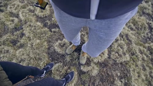 Happy Couple Takes Selfie in Mountainous Landscape