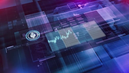 Animation Of Abstract Infographic About Ethereum Exchange Rate