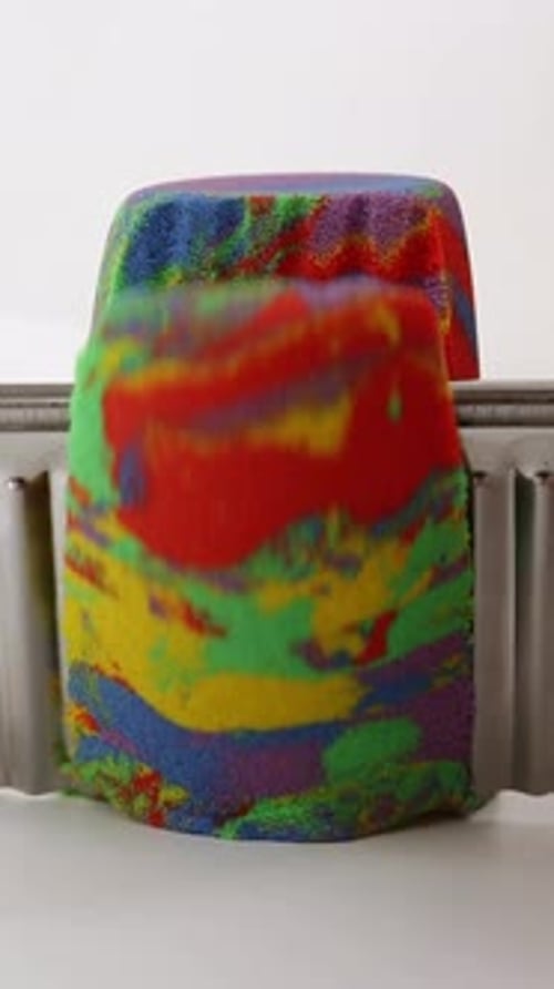 Kinetic Sand of Different Colors Red Yellow Green Blue Purple