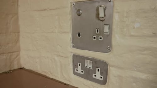 Prison Cell. Power Sockets For Entertainment.
Living Quarters.Inside A British Cell. Life Behind Bar