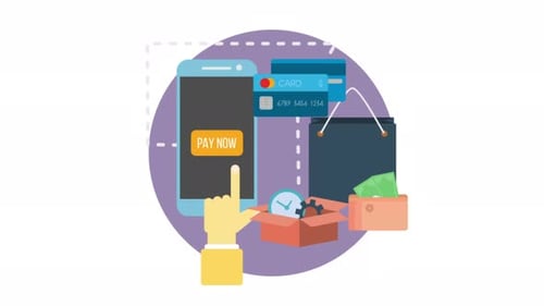 Flat Design Mobile Payment and E-commerce Animation