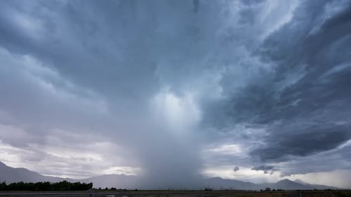Timelapse of rainstorm moving through Utah Valley