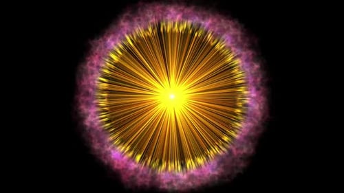 multi-color movement. Bright neon lines of light particles