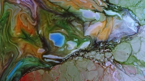 Abstract Paint Swirls of Color in Mesmerizing Motion