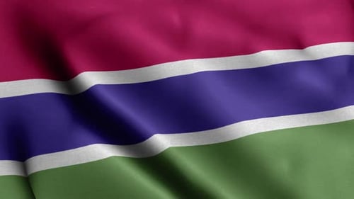 Realistic Waving Flag of The Gambia Animation