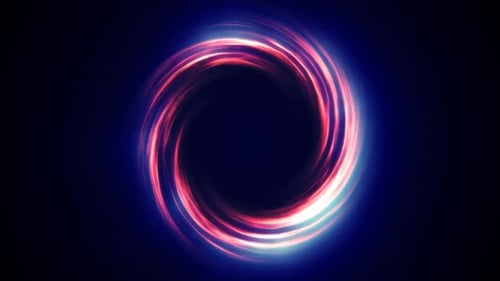 Looped twirl circle of stripes and lines of bright purple beautiful magical energy
