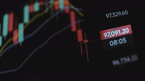 Decrease of Bitcoin Price on Candlestick Chart