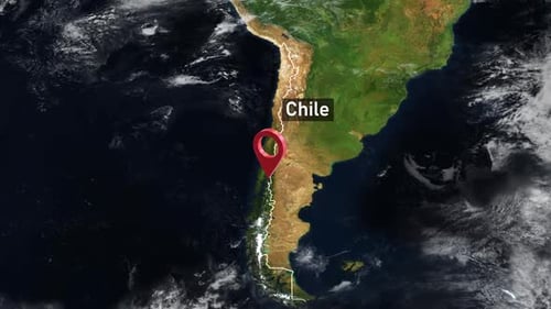 Chile Country Zoom from Space
