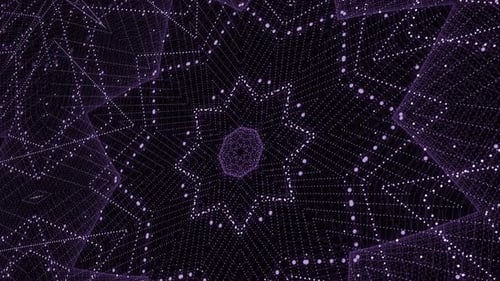 Abstract Purple Particle Kaleidoscope Background Loop