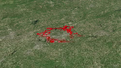 Fronteiras da cidade de Greensboro no mapa da América 4K