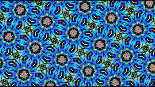 Hypnotic Kaleidoscope Pattern Flowing Abstract Background Loop
