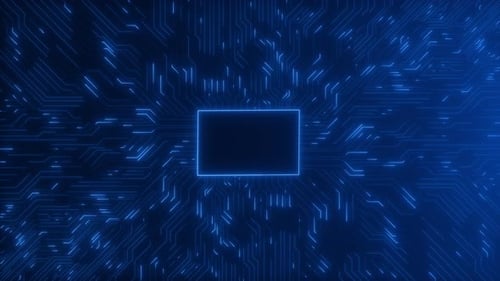 Microchip de processador de CPU de placa de circuito de aprendizado de máquina iniciando inteligência artificial