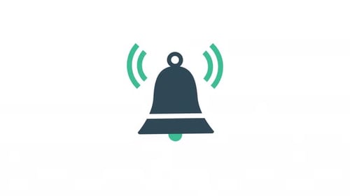 Ringing Bell Icon Flat Design Animation