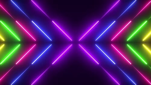 Dynamic Neon Light Lines Geometric Background Loop
