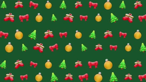 Seamless Christmas Decorations Pattern Looping Background