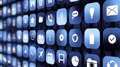 Animated Background of Rounded Square App Icons