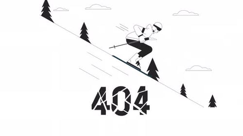 Skiing Down Bw 404-Fehleranimation