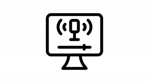 podcast line icon animation