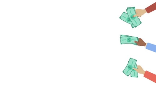 Animated Hands Holding Money Bills