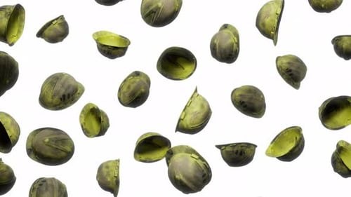 Dirty Green Hard Hats Falling Seamless Loop Background