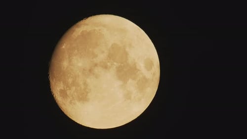 Close-up of the Full Moon in Black Sky