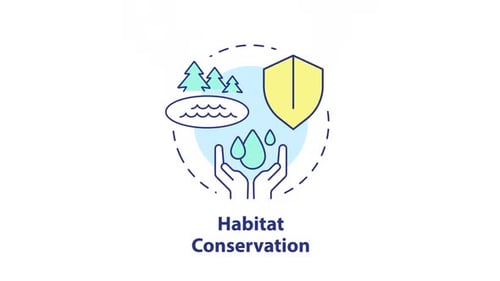 Habitat conservation concept icon animation