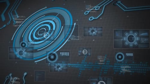 Futuristic Digital HUD Interface Data Technology Background