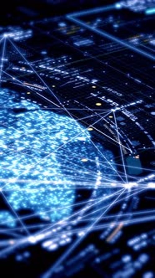 Futuristic metaverse hi-tech digital data telemetry with encrypted numbers display dynamic backgroun