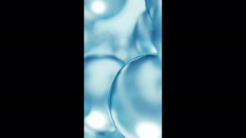 Blue Cosmetic Beauty Care Essential Oil Bubbles Macro Close-Up