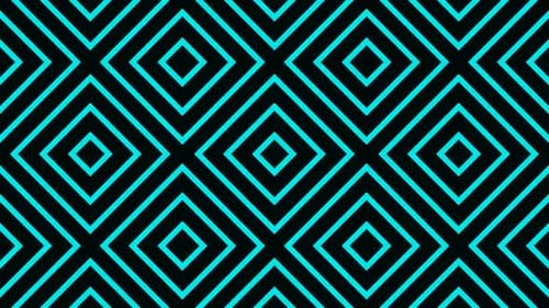 Cyan auf schwarzem abstraktem quadratischem Musterhintergrund Vj Loop-Animation in HD