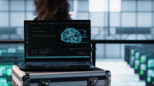 Notebook Used By AI IT Experts Close Up