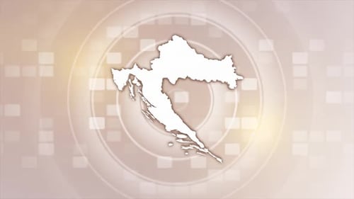 Animated Map of Croatia Outline Reveal