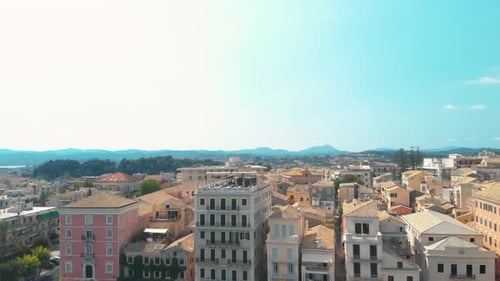 Corfu old town 4k drone shot