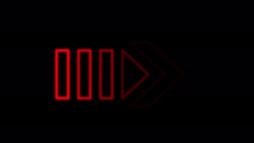 Animation of Red Neon Arrow Pointing Right on black background