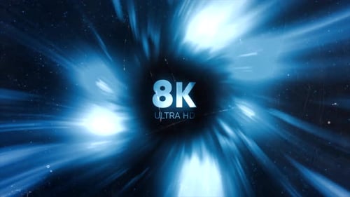 Abstract hyperspace speed up tunnel with 8K Ultra HD
